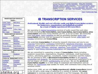 ibtranscriptionservices.co.uk