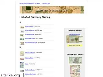 listofcurrencynames.com