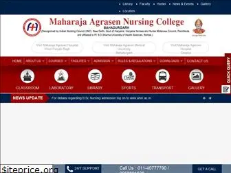 maharajaagrasennursingcollege.com