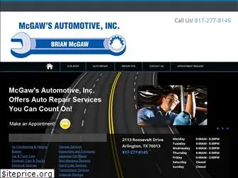 mcgawsautomotive.com