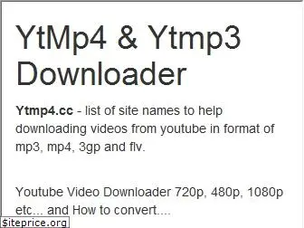Top 12 Similar websites like ytmp4.cc and alternatives
